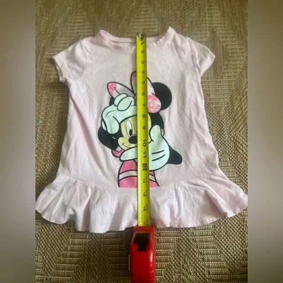 Disney Children's Short Sleeve Minnie Mouse Graphic Tee, Peplum,Girl's Size 6 - Picture 5 of 7